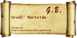Groó Bertolda névjegykártya